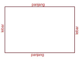 Menentukan panjang diagonal persegi panjang (perhatikan gambar persegi panjang diatas) 4. Luas Dan Keliling Persegi Panjang Gurukatro