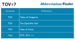What Does Tov Mean Tov Definitions Abbreviation Finder