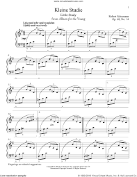 Schumann Little Study Op 68 No 14 Kleine Studie Sheet Music For Piano Solo Piano Sheet Music Piano Music Sheet Music