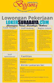 Kesehatan, kesehatan kerja dan lingkungan hidup. Lowongan Pekerjaan Di Catering Service Biyung Surabaya Desember 2019 Lowongan Kerja Surabaya Januari 2021 Lowongan Kerja Jawa Timur Terbaru