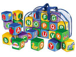 Wooden alphabet blocks can be cut into shapes as you like, and the letter is matched with corresponding letters and numbers. Soft Washable Alphabet Blocks At Lakeshore Learning