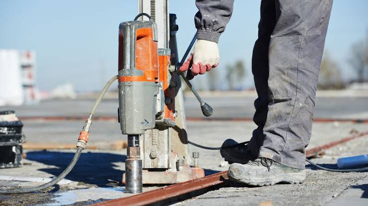 Professional Diamond Core Drilling Machine Setup, AI generated
