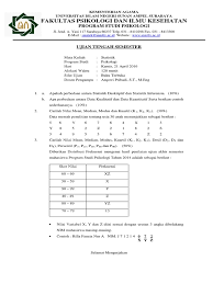 Soal dan jawaban uts statistika semester 3. Soal Uts Statistik 2016