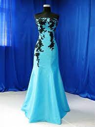Trumpet Style Blue And Black Wedding Dress Available In Every Color Turquoise Wedding Dresses Black Wedding Dresses Teal Dress For Wedding