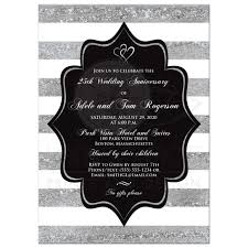 Personalize it with photos & text or purchase as is! Silver Wedding Anniversary Invitation Stripes Joined Hearts