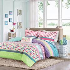 Piccocasa 3 piece kids bedding set brushed polyester black monsters pattern twin. Girls Teen Kids Modern Comforter Bedding Set Pink Purple Aqua Blue Polka Dots Stripes Geometric Design With Owl Pillow Includes Bonus Includes Bonus Sleep Mask From Designer Home Full Queen Let S Buy
