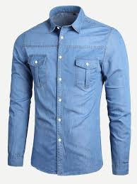 Des articles magiques, qui ont du sens, que vous ne pourrez trouver nulle part ailleurs. Homme Chemise En Jean Unicolore Denim Shirt Men Shirts Denim Shirt
