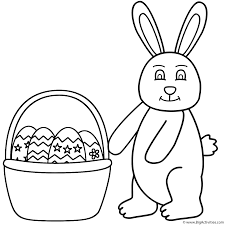 100% free holidays coloring pages. Easter Bunny And Basket Of Easter Eggs Coloring Page Easter