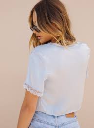 Vintage Tie Up Top Baby Blue
