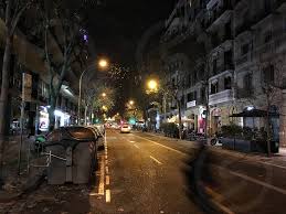 Barcelona street view to mediterranean sea, spain. Spain Urban Barcelona Streets Night By Edison Da Silva Photo Stock Snapwire