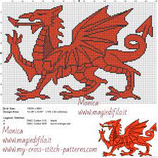 Free cross stitch patterns from the sequin turtle. Welsh Dragon Cross Stitch Pattern Free Cross Stitch Patterns Simple Unique Alphabets Baby