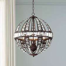 Horford 17 1 2 W Oil Rubbed Bronze And Crystal Pendant Light 39h48 Lamps Plus Crystal Pendant Lighting Pendant Light Ceiling Lights Living Room
