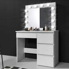 Source Makeup Vanity Dressing Table Dresser Desk With Led Lights And Large Drawer For Bedroom White On M Alibaba Com White Bedroom Large Drawers Vanity