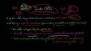 The tender offer usually involves. Tender Offer Mergers Acquisitions Youtube