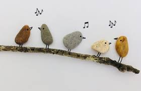 Singing Birds Pebble Art Pictures Steinbilder Meerglas Kunst Kunst Aus Treibholz