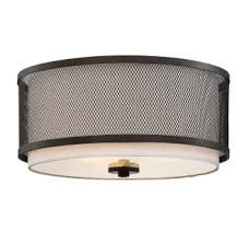 The drum shape allows our suzette ceiling mount light fixture to hang flush, so it's especially good for lower ceilings. Bellevue Sh60018orb Oil Rubbed Bronze 3 Light 15 Wide Flush Mount Drum Ceiling Fixture