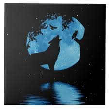 Wolf Owl Raven And Full Moon Art Ceramic Tile Zazzle Com 2020