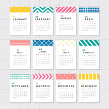 Pastel Patterned Calendar 2019 Vector Set Free Image By Rawpixel Com Ningzk V Creative Calendar Calendar Design Calendar
