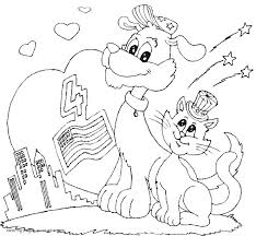 Get hold of these coloring sheets that are full of pictures and involve your kid in painting them. Independence Day Coloring Page With The Dog And The Cat Coloring Pages Printable Com