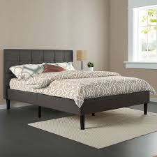 Shop wayfair for all the best grey upholstered beds. King Size Modern Dark Grey Upholstered Platform Bed Frame With Headboard