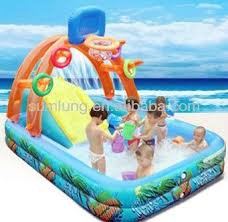 Source Basketball Inflatable Pool Swimming With Slide Children Paddling Pool Slide Send Electric Pump Wate Inflatable Swimming Pool Kids Water Slide Kid Pool