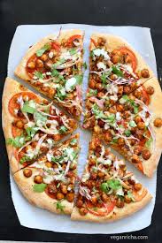 Ethiopian Berbere Chickpea Pizza With Tahini Garlic Dressing Vegan Richa Recipe Vegan Pizza Recipe Ethiopian Food Chickpea Recipes Easy