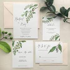 Watercolor Green Branch Hand Painted Wedding Invitation Suite Etsy Painted Wedding Invitation Handpainted Wedding Invitations Botanical Wedding Stationery