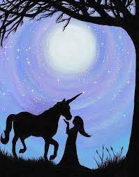 Unicorn Tuval Resmi Ay Sanatsal Resimler Tuval Resimleri Tuval Sanati