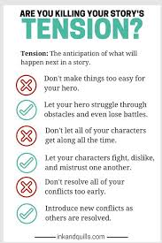 How To Create Tension In A Story I Ve Been Having Trouble Doing This In Mine So This Is Really Helpful Writing Words Creative Writing Tips Book Writing Tips