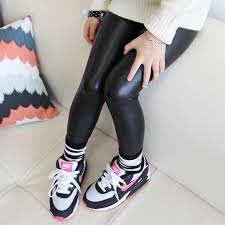 Children Baby Black Leather Pants For Girls Kids Leggings Spring New Korean Slim Leggings For 2 3 4 5 6 7 Baby Girl Leggings Kids Fashion Girl Spring Leggings