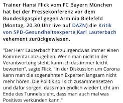 Aktuelle meldungen, heiße gerüchte, scharfe zitate, verletzungen und transfergeflüster. Karl Lauterbach On Twitter Sogenannte Experten Aussern Sich Weil Journalisten Sie Um Einschatzung Bitten Wenn Hansi Flick Anderer Meinung Ist Soll Er Einfach Seine Argumente Bringen Dafur Muss Er Nicht Experte Sein