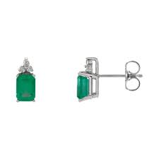 With its rich green color, the emerald is a gemstone extraordinaire. White Gold Emerald Diamond Earrings