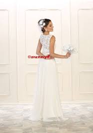 Damit sie das kleid ihrer. Brautmode Und Abendmode Von Sunnyf De In Bremen Angela Brautkleid Spitze Chiffon Schlicht