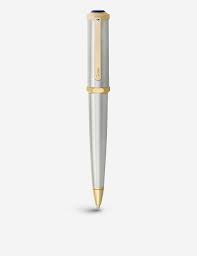 Solid gold screws which are riveted one by one to the streamlined keelson, clip in the shape of. Cartier Santos Dumont De Cartier Brushed Metal Ballpoint Pen Selfridges Com