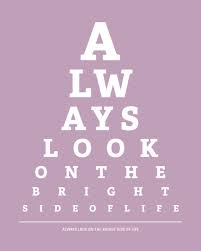 Always Look On The Bright Side Of Life Eye Chart Art Print Pale Violet