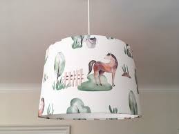Lampe Kinderzimmer Lampenschirm Madchen Kinderlampe Pferde Kinderzimmerlampe Tiere Ceiling Lights Pendant Light Decor