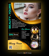 Download hair salon & beauty psd flyer template for free. Golden Beauty Salon Flyer Template Gec Designs