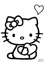 Hello Kitty With Hearts Coloring Pages Coloring Pages Allow Kids To Accompany Their Favorite Hello Kitty Colouring Pages Kitty Coloring Hello Kitty Coloring