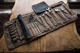 Black On Black The Original Tool Book Black Waxed Cotton And Leather Motorcycle Tool Roll Cotter Pin Motorcycle Gear Brooklyn Nyc Portland Ore M Leather Tool Roll