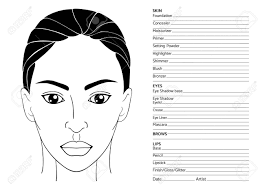 Arabian Female Face Chart Blank For Professional Make Up Artists