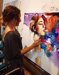 Interview 16 Year Old Artist Dimitra Milan Paints Her Wildest Dreams Dimitra Milan Painting Artist At Work