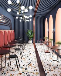 Pouriabed On Instagram Modern Interior New Style The First Render Of My Goo Cafe Interior Design Restaurant Interior Design Art Deco Interior