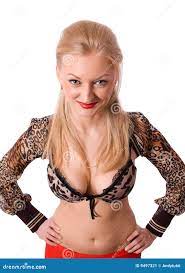 Blonde with Big Breast Isolated Stock Image - Image of caucasian, young:  9497321