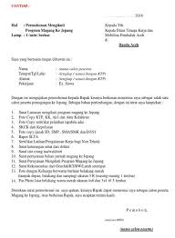 Contoh Surat Lamaran Progam Pemagangan Ke Jepang Disnakertrans Jepang Surat Bahasa Jepang