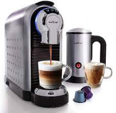 Coffee pod machines also produce consistent results that are notoriously difficult to attain using how to buy the best coffee capsule machine. Amazon Com Nutrichef Nespresso Machine Coffee Cappuccino Maker With Milk Frother Compatible With Nespresso Coffee Capsule Pods Instant Heating And 3 Brewing Sizes Pknespreso70 Kitchen Dining