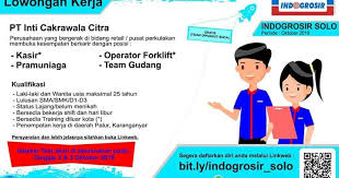 Maybe you would like to learn more about one of these? Lowongan Kerja Indogrosir Indomaret Group Solo Berbagai Posisi September 2019 Loker Swasta