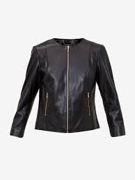 Collarless Leather Jacket Black Jackets And Coats Ted Baker Uk Collarless Leather Jacket Leather Jacket Leather Jacket Black