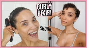 Debra messing curly wavy pixie cuts Styling My New Short Hair Curly Pixie Cut Youtube