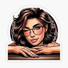 Girl With Glasses Stickers for Sale