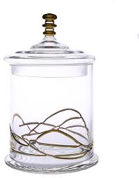 Storage jars are crafted from clear glass, each canister strikes a cylindrical silhouette and chalkboard front great for labeling each canister's contents. Classic Touch Glass Swirl Design Jar With Lid Medium Contemporary Kitchen Canisters And Jars By Classic Touch Decor Houzz